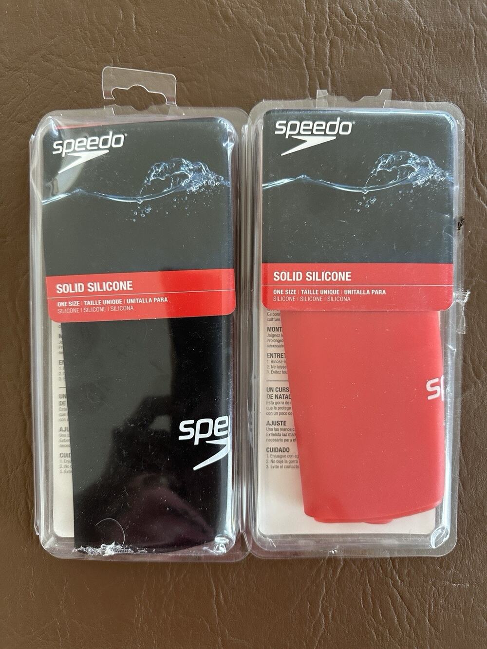 2 X Speedo Solid Slilicone One Size Red/Black